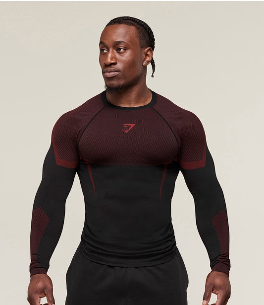 Onyx Compresión Manga Larga - Negro/Rojo